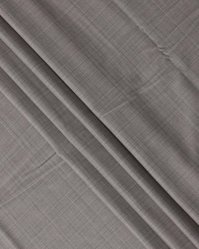 Light Brown Checkered Loro Piana Super 150’s Merino Wool Italian Suiting Fabric, Width 150 Cms, Length 3.75 Mtrs, Made in Italy-D26049