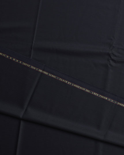Midnight Navy Loro Piana Super 150’s Merino Wool Italian Suiting Fabric, Width 150 Cms, Length 3.75 Mtrs, Made in Italy-D26046