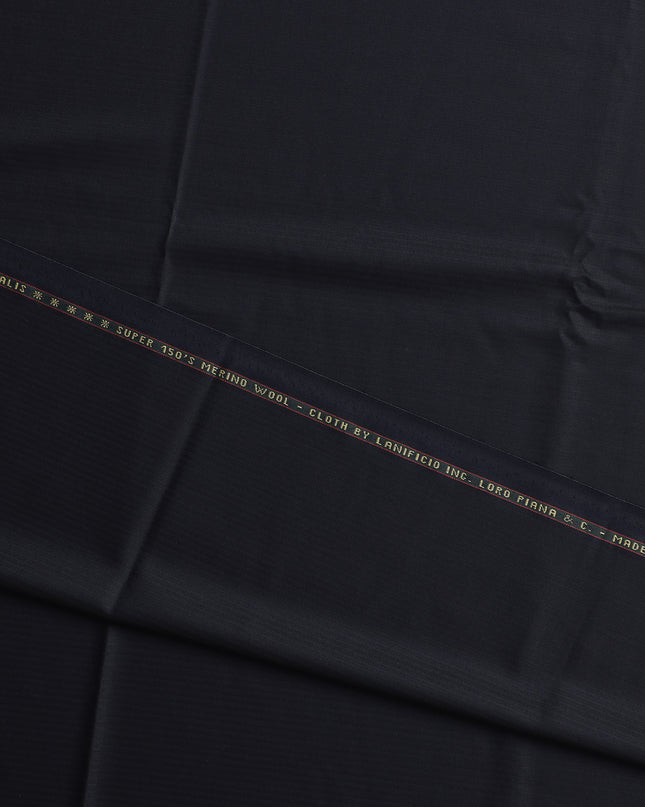 Midnight Navy Loro Piana Super 150’s Merino Wool Italian Suiting Fabric, Width 150 Cms, Length 3.75 Mtrs, Made in Italy-D26046