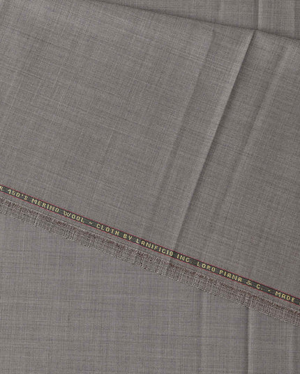 Silver Grey Loro Piana Super 150’s Merino Wool Italian Suiting Fabric, Width 150 Cms, Length 3.75 Mtrs, Made in Italy-D26050