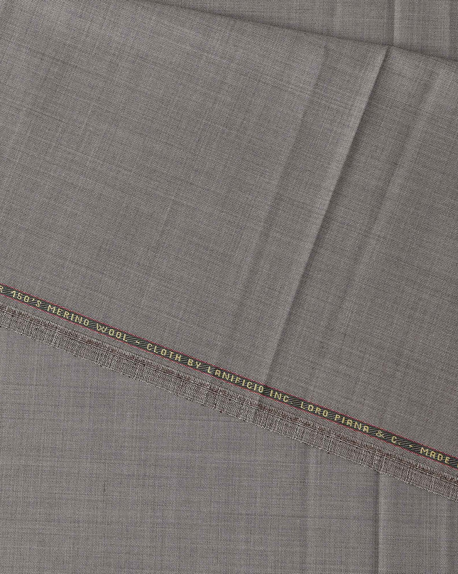 Silver Grey Loro Piana Super 150’s Merino Wool Italian Suiting Fabric, Width 150 Cms, Length 3.75 Mtrs, Made in Italy-D26050