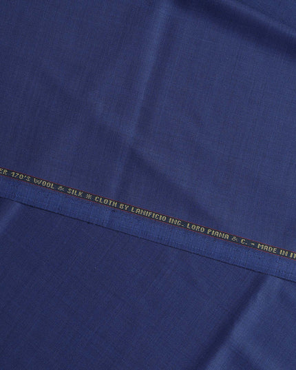 Royal Blue Loro Piana Super 170’s Wool & Silk Italian Suiting Fabric, Width 150 Cms, Length 3.75 Mtrs, Made in Italy-D26041