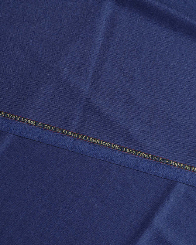 Royal Blue Loro Piana Super 170’s Wool & Silk Italian Suiting Fabric, Width 150 Cms, Length 3.75 Mtrs, Made in Italy-D26041