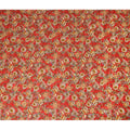 Red Floral Printed Cotton Lawn Fabric All Over Blooming Flower Design Soft Sewing Material 4.0 Meters Length 110 Cms Width India-D27648