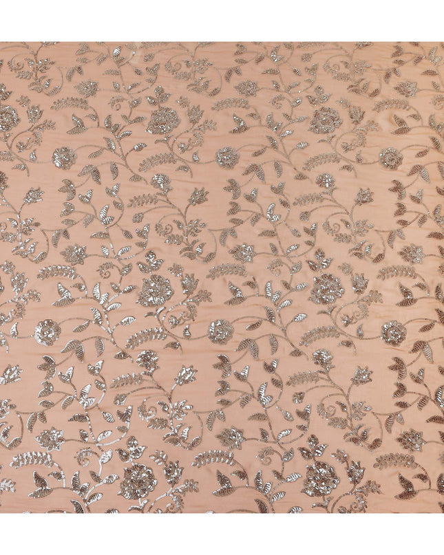 Blush Peach Pure Silk Chiffon Fabric 110cm
