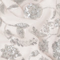 Blush Pink Floral Sequin Embroidered Premium Pure Silk Chiffon Fabric 110 Cms Width South Korea-D28201