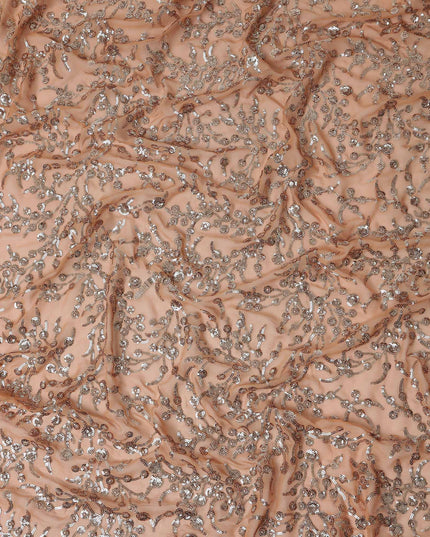 Dusty Peach Pure Silk Chiffon Fabric 110cm