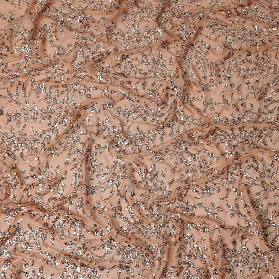 Dusty Peach Pure Silk Chiffon Fabric 110cm