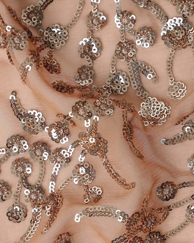 Dusty Peach Pure Silk Chiffon Fabric 110cm