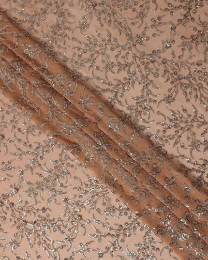 Dusty Peach Pure Silk Chiffon Fabric 110cm