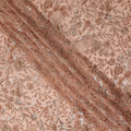 Dusty Rose Floral Bead & Sequin Embroidered Premium Pure Silk Chiffon Fabric 110 Cms Width South Korea-D28210 - Regal Fabrics