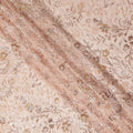 Peach Pink Floral Bead & Sequin Embroidered Premium Pure Silk Chiffon Fabric 110 Cms Width South Korea-D28206 - Regal Fabrics