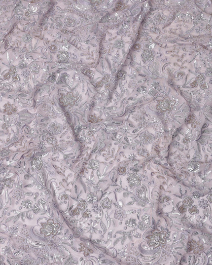 Dusty Lavender Pure Silk Chiffon Fabric 110cm