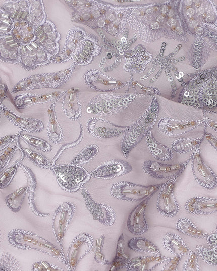 Dusty Lavender Pure Silk Chiffon Fabric 110cm