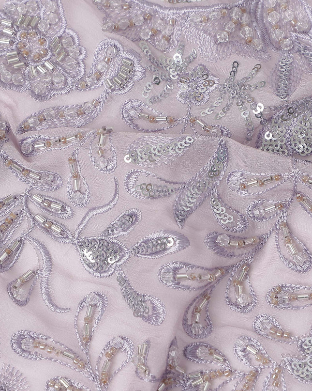 Dusty Lavender Pure Silk Chiffon Fabric 110cm