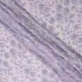 Lavender Floral Bead & Sequin Embroidered Premium Pure Silk Chiffon Fabric 110 Cms Width South Korea-D28209 - Regal Fabrics