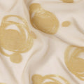 Gold Pure Silk Chiffon Fabric with Metallic Lurex Swirl Design, 110 Cms Width, Made in South Korea-D25930