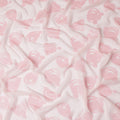 Baby Pink Pure Silk Chiffon Fabric with Metallic Lurex Swirl Design, 110 Cms Width, Made in South Korea-D25928