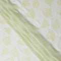 Light Green Pure Silk Chiffon Fabric with Metallic Lurex Swirl Design, 110 Cms Width, Made in South Korea-D25926