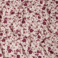 Beige and Maroon Floral Printed Synthetic Crepe Fabric, 110 Cms Width, Made in India-D26264