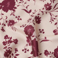 Beige and Maroon Floral Printed Synthetic Crepe Fabric, 110 Cms Width, Made in India-D26264