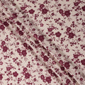 Beige and Maroon Floral Printed Synthetic Crepe Fabric, 110 Cms Width, Made in India-D26264