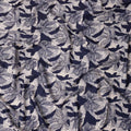 Navy Blue and White Abstract Floral Printed Synthetic Crepe Fabric, 110 Cms Width, Made in India-D26257