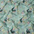 Mint Green Multicolor Floral Printed Synthetic Crepe Fabric, 110 Cms Width, Made in India-D26265