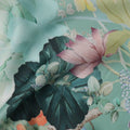 Mint Green Multicolor Floral Printed Synthetic Crepe Fabric, 110 Cms Width, Made in India-D26265