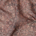 Dusty Rose Paisley Printed Viscose Crepe Fabric with Intricate Mughal Design, 110 cms Width, Made in India-D26284