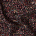 Maroon Geometric Printed Viscose Crepe Fabric with Ethnic Floral Tile Design, 110 cms Width, Made in India-D26297