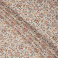 Cream Multicolor Floral Printed Viscose Crepe Fabric with Artistic Bloom and Leaf Design, 110 cms Width, Made in India-D26302