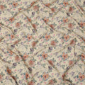Cream Multicolor Floral Printed Viscose Crepe Fabric with Elegant Bloom Design, 110 cms Width, Made in India-D26276