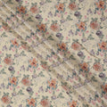 Cream Multicolor Floral Printed Viscose Crepe Fabric with Elegant Bloom Design, 110 cms Width, Made in India-D26276