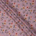 Lilac Floral Printed Viscose Crepe Fabric with Peach and Pink Bloom Design, 110 cms Width, Made in India-D26283