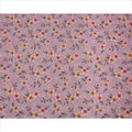 Lilac Floral Printed Viscose Crepe Fabric with Peach and Pink Bloom Design, 110 cms Width, Made in India-D26283