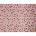 Blush Pink Floral Printed Viscose Crepe Fabric with Peach and Yellow Bloom Design, 110 cms Width, Made in India-D26294