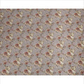 Dusty Grey Floral Printed Viscose Crepe Fabric with Beige and Rose Bloom Design, 110 cms Width, Made in India-D26290
