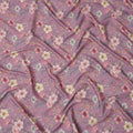Orchid Pink Floral Printed Viscose Crepe Fabric with Multicolor Bloom Design, 110 cms Width, Made in India-D26288