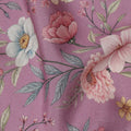 Orchid Pink Floral Printed Viscose Crepe Fabric with Multicolor Bloom Design, 110 cms Width, Made in India-D26288