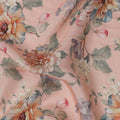 Peach Multicolor Floral Printed Viscose Crepe Fabric with Artistic Bloom Design, 110 cms Width, Made in India-D26303