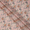 Peach Multicolor Floral Printed Viscose Crepe Fabric with Artistic Bloom Design, 110 cms Width, Made in India-D26303