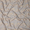 Grey and Beige Paisley Printed Synthetic Crepe Fabric, 110 Cms Width, Made in India-D26267