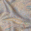 Grey and Beige Paisley Printed Synthetic Crepe Fabric, 110 Cms Width, Made in India-D26267