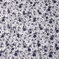 White and Navy Blue Floral Printed Synthetic Crepe Fabric, 110 Cms Width, Made in India-D26262