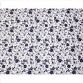 White and Navy Blue Floral Printed Synthetic Crepe Fabric, 110 Cms Width, Made in India-D26262