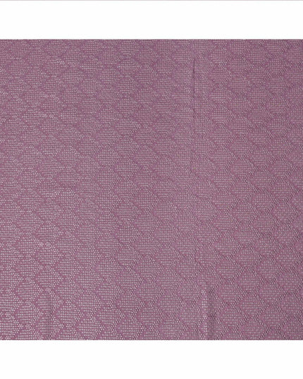 Mauve Sequin Embroidered Geometric Pattern Synthetic Viscose Fabric, 110 Cms Width, Made in India-D26375