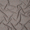 Grey Multicolor Floral Printed Viscose Crepe Fabric with Delicate Botanical Design, 110 cms Width, Made in India-D26275