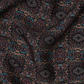 Black Geometric Printed Viscose Crepe Fabric with Multicolor Mosaic Pattern, 110 cms Width, Made in India-D26285