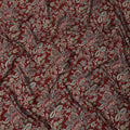 Maroon Multicolor Floral Printed Viscose Crepe Fabric with Ornate Botanical Design, 110 cms Width, Made in India-D26305